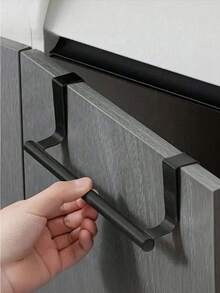 1pc Single Rod Towel Rack, Cabinet Door Towel Bar, Drill-Free Towel Bar, Kitchen Storage Rack, Kitchen Supplies, Storage Rack, Hanging Rack, Kitchen Tools, Can Neatly Hang Dishcloths, Cleaning Cloths And Small Kitchen Tools Inside Kitchen Cabinets - Multicolor - View 6
