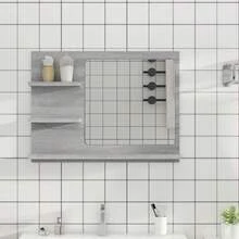 vidaXL Espejo de baño con 3 estantes, estante con espejo, espejo de pared, espejo de baño, mueble de baño, gris, 60x10,5x45cm, madera compuesta - Gris - Ver 8