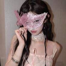 Elegant Exquisite Lace Decorated Mask, Fashionable Party Face Accessory, Ideal Prop For Stage Performance And Romantic Theme Party - Multicolor - View 10