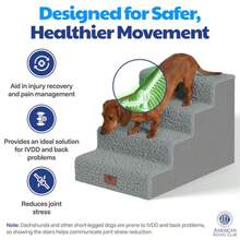 AKC - Escaleras para mascotas de 4 pasos: duraderas plegables antideslizantes para perros y gatos pequeños funda lavable montaje simple sin herramientas soporta hasta 50 libras - Gris - Ver 4