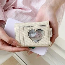 Dompet Ita Bag Berbentuk Hati, Dompet Lipat Tiga Gaya Korea untuk Wanita, Cocok untuk Penggemar dan Pelajar - MultiWarna - View 3