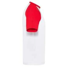 Fruit Of The Loom Unisex Adult Contrast Baseball T-Shirt - White/Red - View 3