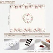 1pc Minimalist Daily French Romantic Floral Pattern Tablecloth, Waterproof And Stain-Resistant Dining Table Decor Cloth, Suitable For Kitchen, Dining Table, Coffee Table, TV Cabinet, Entryway, Party Holiday Decoration, Home Decor - Multicolor - View 12
