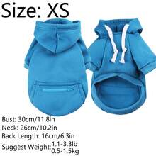 Blue Pet Patrón Con Capucha De Bolsillo Con Cremallera Adecuado Para Uso Diario, Unisex - Azul - Ver 17