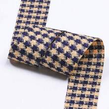 3D Dual-Tone Houndstooth Woven Ribbon DIY Bow Hair Accessory Material Clothing Shoe Flower Hat Decoration Plaid Woven Tape - Multicolor - View 9