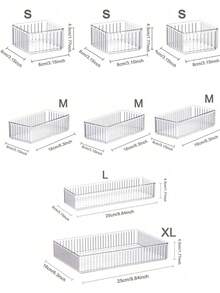 10个/9个/7个/6个/4个/1个透明化妆品收纳抽屉，适用于梳妆台，包含5种不同尺寸的透明塑料抽屉式收纳盒，化妆品展示架，分类收纳容器，适用于梳妆台、书桌、浴室、厨房和办公室。家居装饰，卧室装饰 - 透明 - 查看 13