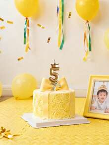 1個數字生日蠟燭，香檳金數字生日蠟燭，男女適用，適合嬰兒洗禮、生日派對裝飾、派對用品、房間裝飾、蛋糕裝飾、結婚週年慶祝（由於材質問題，產品在運輸過程中可能會被擠壓損壞，如果您介意請勿購買） - 彩色 - 查看 3