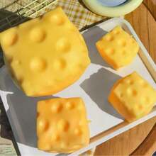 Juguete de estrés realista de queso grande para apretar, bola de tofu creativa de rebote lento, bola de alivio de presión portátil, regalo de broma divertido para adultos, juguete de apretar novedoso para adultos, regalo perfecto de cumpleaños o festivo, queso blando - Multicolor - Ver 6