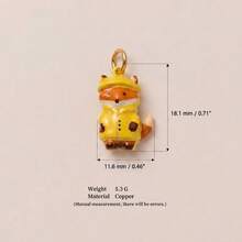 1pc Exquisite Cartoon Style 14k Gold Plated Copper Anthropomorphic Cute Animal Pendant, Women's DIY Daily Bracelet Necklace Keychain Pendant Decoration - Multicolor - View 22