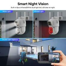 2MP+2MP Dual Lens Outdoor Security Camera, 355° Pan/Tilt 2.4G/5G WiFi Wireless Surveillance Camera, Full Color Night Vision, Motion Detection, Two-Way Audio, Suitable For Street, Garden And Home CCTV Camera - Multicolor - View 5