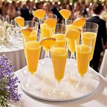 20/10 Pcs Reusable Transparent Champagne Glasses, Long Stem, Wedding Party Cocktail Glasses Suitable For Drinks, Valentine's Day Gift, Suitable For Birthday, Wedding, Valentine's Day, Mother's Day, Party, Outdoor, Camping (Champagne Glasses, Wedding Glasses, Toasting Glasses, Party Glasses, Beverage Glasses, Grape Juice Glasses, Birthday Glasses) - View 6