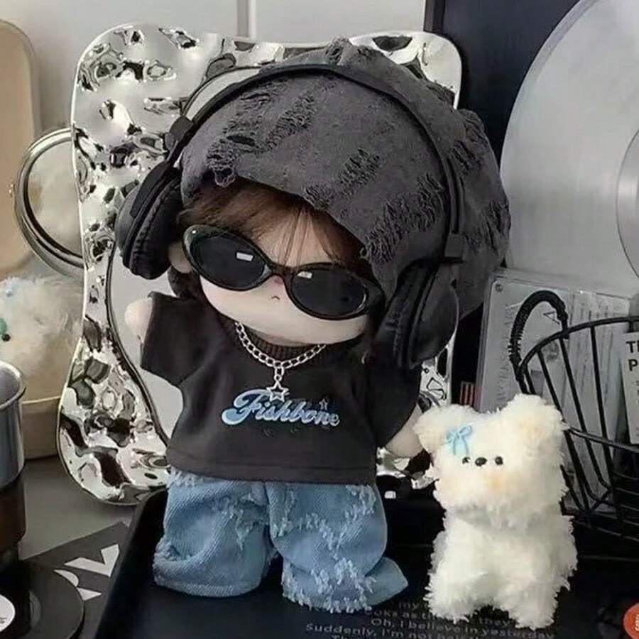 10cm/20cm Doll Clothes Suit Collection,Hip Hop Fashion Style Outfit Sets,Doll Clothing For Dressing Up,Cute Stuff,Clothes For Stuffed Animals Plushies,Party Favors,Birthday Gifts(Doll Not Included) - Multicolor - View 1