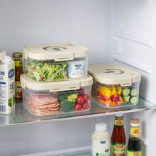 Multi-Functional Transparent Plastic Compartment Food Storage Box, Refrigerator Multi Grids Sealed Fresh-Keeping Box With Cover, Large Capacity Reusable Vegetables FruitsIngredient Container, Microwave Heatable, Kitchen Food Storage And Organization - Multicolor - View 4