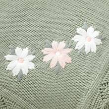 1件裝嬰兒針織包巾毯 鄉村風刺繡波浪邊舒適兒童毯 推車毯 嬰兒包巾 空調毯 全季節適用 - 淺綠 - 查看 7