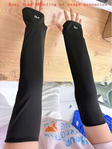 1 Pair UV Protection Ice Sleeves, Loose Breathable Arm Sleeves, Suitable For Outdoor Activities, Cycling To Block Ultraviolet Rays,Travel,Festival - Sun Protection Sleeves - View 6