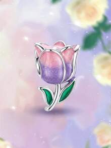 1个时尚多彩郁金香珠吊坠，适合女性手链/手镯DIY饰品制作和日常装饰，女孩配饰 - 款式10 - 查看 7