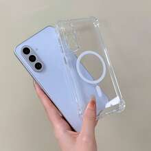 磁吸充電手機殼 適用於 Galaxy A57 A37 A17 A07 A56 A36 A26 A16 A06 A15 A35 A55 S25 FE S26 Ultra S25 Ultra 透明壓克力薄型保護殼 - 無色 - 查看 2