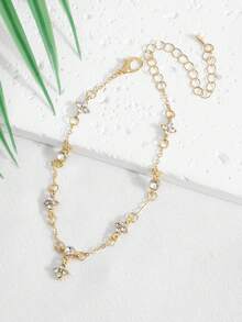 1 buah Gelang Kaki Modis dengan Desain Daun Semanggi Empat Kelopak Keberuntungan, Klasik dan Mewah - Semanggi berdaun empat 1 - View 4