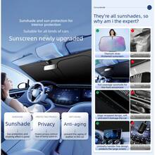 Car Specific Sunshade For Front Windshield, Portable Folding Windshield Sunshade, Front Window Heat-Insulating Windshield Protective Cover, Suitable For Most Vehicles, Easy To Store, With Thermal Insulation - A - View 2