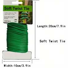 Dây buộc xoắn thép bọc TPR tái sử dụng 10m, dây hỗ trợ cây mềm màu xanh linh hoạt, phù hợp cho cây leo, dây leo, hoa và quản lý cáp trong nhà - 2,5mm x 10m - Xem 2