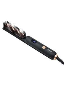 CRASTS Straight Hair Comb, Hair Straightener, Styling Brush, Home Use, Volumizing, Hair Care, Inward Curl, Dry Hair, Anti-Static, Dormitory - Black - View 10