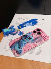 Disney Lilo And Stitch Phone Case : 3D Fluffy Pattern Border Protector Phone Soft Phone Case With A Free Cute Stitch Bracelet Chain Lanyard, Stitch, Lilo, Angel, For Apple 17 Promax 17 Pro 16 15 14 13 12 11 Pro Max XS Max X XR Soft Cover Summer Phone Case - 白色 - 查看 6