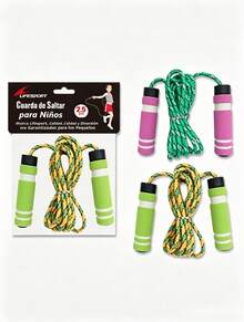 Ergonómicas Cuerdas de saltar con empuñadura de espuma antideslizante, ligeras Cuerdas de saltar para niños en edad infantil y estudiantes escolares, ajustables Cuerdas de saltar para entrenamiento diario en casa y actividades deportivas al aire libre, cuerda accesorio de fitness infantil - 2,5 m - Ver 8