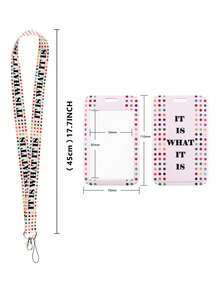 1pc Quote Pattern Long Lanyard ID Card Holder Set, Suitable For Doctors, Nurses, Students, Teachers, Exhibition Staff ID Badge Lanyard, Can Be Used As Exhibition, Gift, Keychain Or Daily Use - Multicolor - View 6