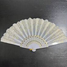Gothic French Vintage Lace Handheld Folding Fan With Tassel - Elegant Hollow Fabric Fan, Suitable For Wedding Party, Dance Performance, Cosplay And Photography Prop - Black - View 14