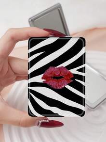 1PC Millennium Y2K Series Portable Vanity Mirror, Foldable Lightweight Ultra-Thin Convenient Hand Mirror, Durable PU Leather, Suitable For Multiple Scenes And All People, Rectangular Mirror, Pocket Mirror, Suitable For Various Occasions Travel, Party, Work, School - Multicolor - View 10