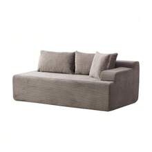 Modular Compression Sofa In Chenille Fabric, Filled With 30D High-Resilience Foam. Easy To Move And Featuring A Non-Slip Base, It Is Ideal For Living Rooms And Other Spaces. Ivory Color. - 灰色 - 查看 8
