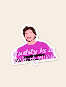 4入 Pedro Pascal「Daddy Is A State Of Mind」趣味名言貼紙，Y2K 粉色美學名人貼紙，適用筆電、水壺與手機殼，流行文化粉絲禮物，學校用品 - 4pcs man - 查看 1