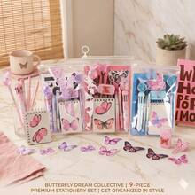 Cute Butterfly Stationery Set, Multi-Functional Stationery Gift Set Including Notebook, Stickers, 10-Color Gel Pens, Back To School, Graduation Gift, Academic Incentive Cute School Supplies - Suit - View 4