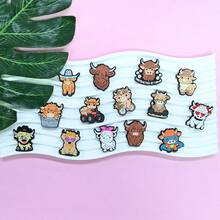 12/27PCS Cartoon Highland Cow Shoe Charms Set, PVC Shoe Decorations, Shoe Accessories Charms, Gift Idea For Birthday Christmas Halloween Party Favors - Multicolor - View 5