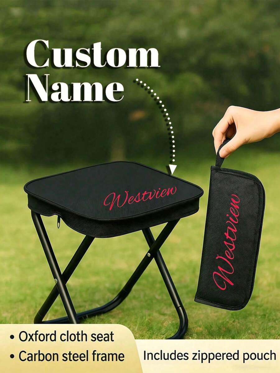 Customizable Folding Travel Chair, Fishing Folding Chair, Sturdy Seat, Perfect For Camping, Fishing And Outdoor Use, Stable Without Wobbling, Camping Chair, Portable Design, Camping Equipment, Portable Seat, Space-Saving Furniture, Lightweight Structure, Outdoor Adventure Enthusiasts - Multicolor - View 1