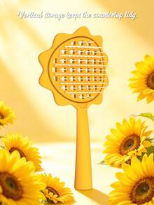 1 pezzo Spazzola per capelli con design a girasole traforato con manico, spazzola districante per capelli per donne, asciugatura e styling rapido dei capelli, capelli voluminosi con cima alta, per capelli bagnati/asciutti/lisci/sottili, cura dei capelli, strumento per acconciatura, ritorno a scuola, stagione festiva - Multicolore - Visualizzare 1