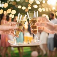 20/10 Pcs Reusable Transparent Champagne Glasses, Long Stem, Wedding Party Cocktail Glasses Suitable For Drinks, Valentine's Day Gift, Suitable For Birthday, Wedding, Valentine's Day, Mother's Day, Party, Outdoor, Camping (Champagne Glasses, Wedding Glasses, Toasting Glasses, Party Glasses, Beverage Glasses, Grape Juice Glasses, Birthday Glasses) - View 3
