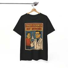 Camiseta "Confía en la Ciencia, no en los Idiotas": Camiseta de Estilo Retro de Cómic para la Lógica y el Humor - Unisex para Uso Diario de Hombres - Negro - Ver 1