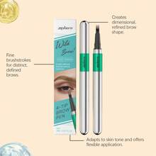 zephoco 1ml Three Dimensional Natural Quadrifurcated Eyebrow Pencil Light Brown Long Lasting Smudge Resistant Beginner Friendly, Waterproof Eyebrow Pen, Microblading Eyebrow Pencil With 4 Split Head, Natural Looking Brows Makeup - 淺棕色 - 查看 7