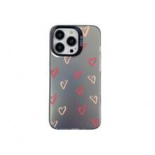 Simple Couple Design With Small Hearts All Over The Screen, Apple 17 Phone Case,  14/15 Pro Max Anti-Drop AIR Protective Cover - Silver Casing - White - ZJ2954 - View 5