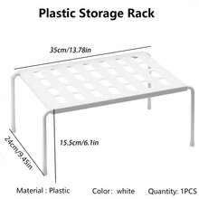 1pc Expandable & Detachable Solid Color Storage Rack, Closet Organizer, Divider Shelf, Adjustable Storage Rack, Suitable For Cabinets And Bathrooms, Suitable For Kitchen, Living Room, Bedroom, Plastic Shoe And Slipper Storage Rack - Multicolor - View 2