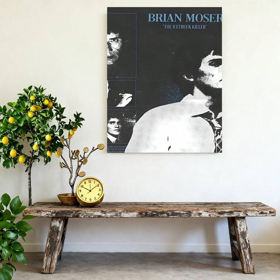 Pintura decorativa de lona enmarcada Lienzo 2D, Lienzo 2D, Impresión en Lienzo con el Clásico Póster de Película de Brian Moser 'Killer Kate' - un Diseño Monocromático con Ilustraciones Detalladas de Personajes, Ideal para Decorar Dormitorios, Salas de Estar - Cuadros decorativos con marco - Ver 1