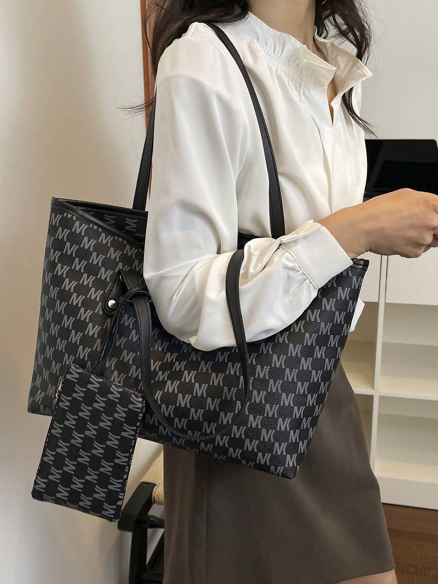 大容量女款 2026 新款百搭小眾設計肩背通勤托特包手提包上學用 - 彩色 - 查看 1