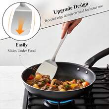 ChefBee Set Spatula Logam 2 Buah - Spatula Pembalik Padat & Berlubang dari Baja Tahan Karat, Peralatan Masak Dapur Tahan Panas, Cocok untuk Membalik Ikan, Menggoreng Telur, Pancake, Aman untuk Mesin Pencuci Piring - MultiWarna - View 5