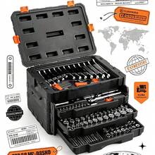 Socket Wrench Set, Ratchet Wrench, Home Multi-Function Repair Tool Kit, Screwdriver Bit Set, Car Repair Tool Box - Repair Tool Kit - View 1