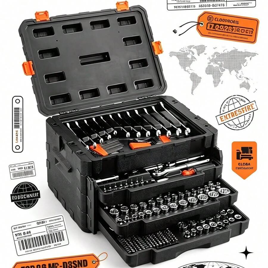 Socket Wrench Set, Ratchet Wrench, Home Multi-Function Repair Tool Kit, Screwdriver Bit Set, Car Repair Tool Box - Repair Tool Kit - View 1