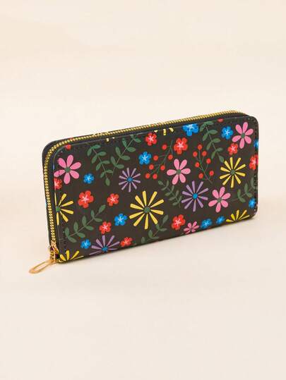 New Women's Printed Zipper Long Wallet Large Capacity Phone Bag, Multifunctional Fashion Floral Clutch Bag With Multiple Card Slots For Credit Cards, IDs, Cash Storage Long Wallet, Zipper Coin Purse, Women's Card Holder, Women's Wallet, Suitable For Daily Use, Back To School Gift, Birthday Gift, Best Gift For Women