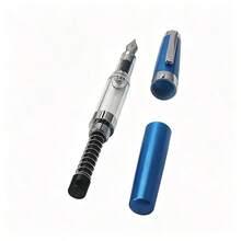 Bolígrafo de fuente de barril transparente de metal tipo pulsador con plumín absorbente de tinta multicolor para oficina, escuela, escritura, regalo de negocios - 3024 - Ver 3