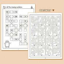 Lachilly Crossword Puzzle Book Brain Games Math Workbook, For Practicing Addition, Subtraction, Multiplication, Division, Intelligent Children And Adolescents Activity Worksheets Practice Pages, Math Games, Thinking Book For Kindergarten And Elementary School Children - Multicolor - View 13