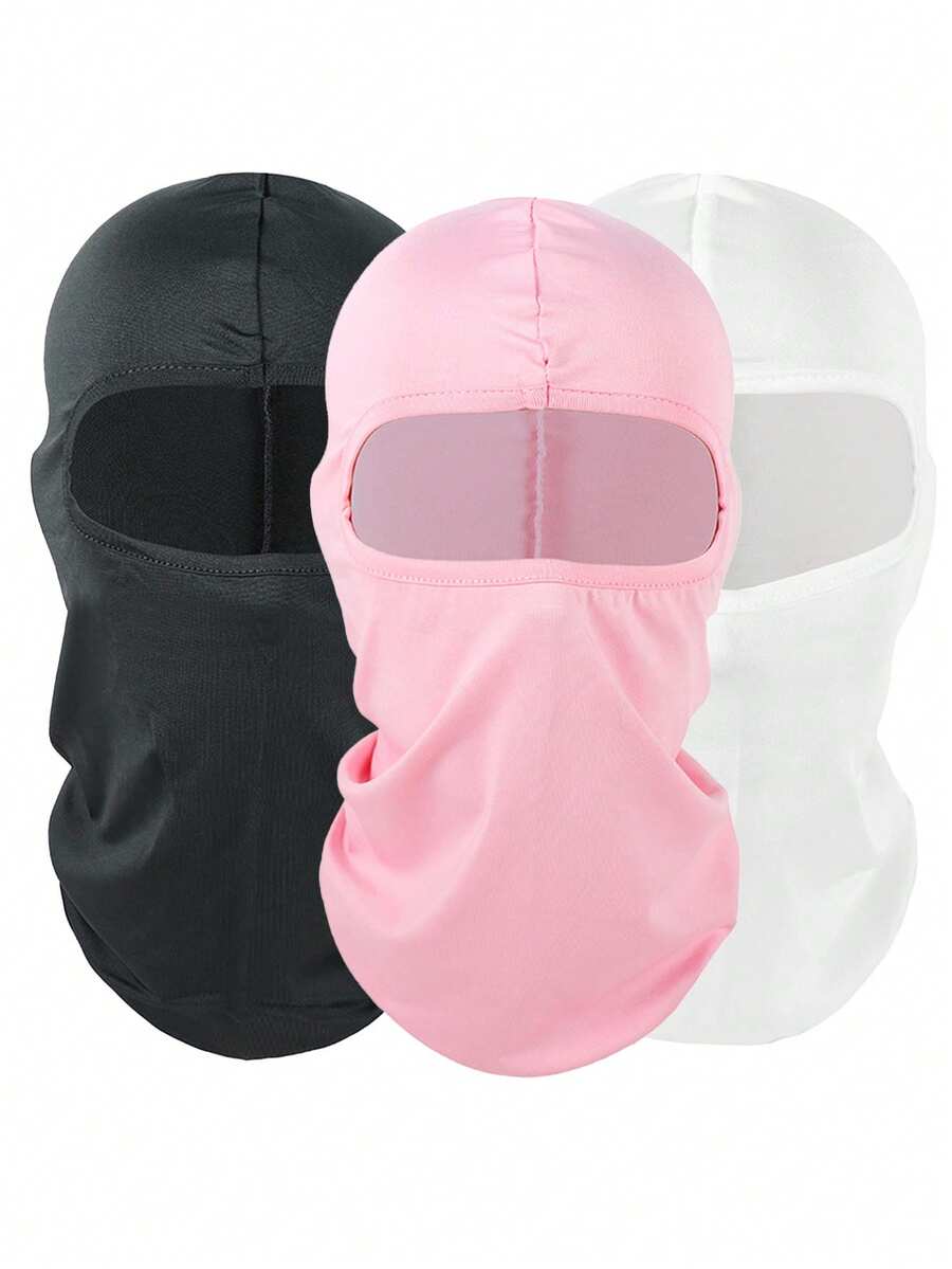 1pc/2pcs Unisex Solid Color Balaclava Face Mask UV Protection Windproof Scarf, Suitable For Hiking, Climbing, Fishing And Cycling - T - View 1